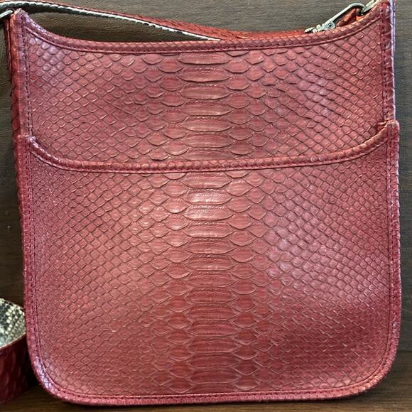 J. Markell Small Asher Crossbody Garnet - Natural Python - Picture 2 of 10